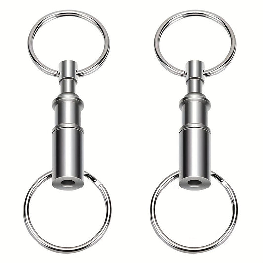 2pcs Quick Release Keychain Detachable Dual Key Ring Lock Ho