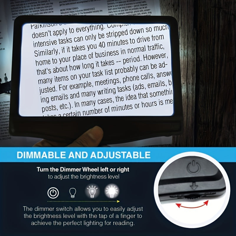 5X Magnifying LED Page Magnifier with 12 Anti-Glare Adjustable LED Lights