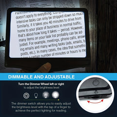 5X Magnifying LED Page Magnifier with 12 Anti-Glare Adjustable LED Lights