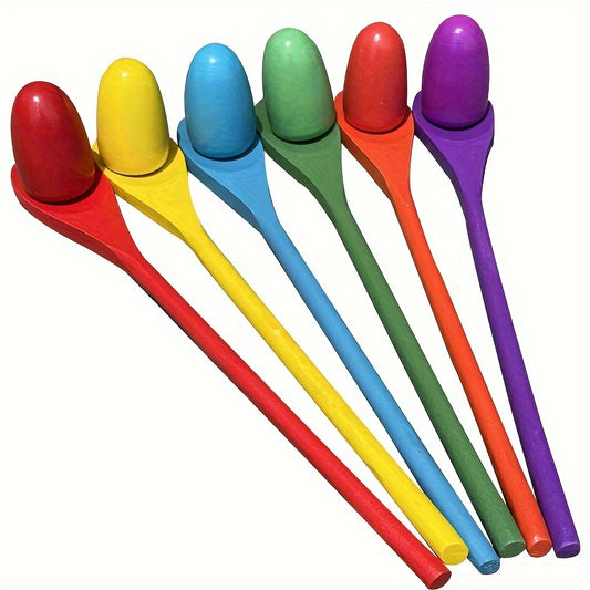 1pc Balance Stick Wooden Spoon Throwing Game Spoon Rest Egg Outdo...