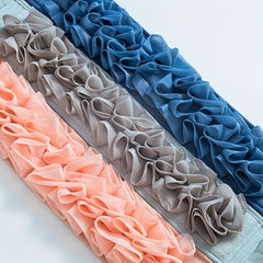 Exfoliating Back Scrubber Double Sided Cloth Strap Long Handle Back Washer