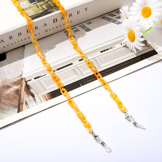 Colorful Acrylic Resin Glasses Chain Mask Vintage Earphone Holder Necklace
