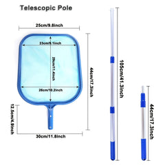 Pool Skimmer Net w/ 41' Telescopic Pole - Leaf Skimmer Mesh Rake Net