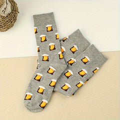 Cartoon Bear Print Comfy & Mid Tube Women's Socks