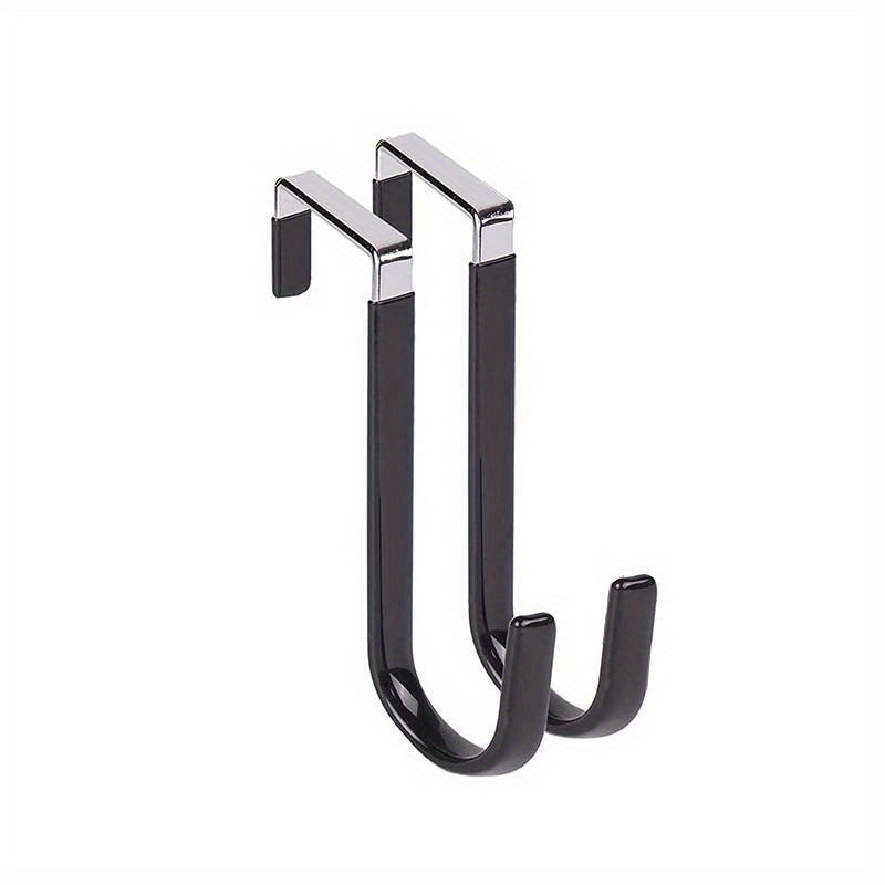 2pcs Over The Door Hook Heavy Duty Metal Hanger for Towels Clothes Bags Cubicle