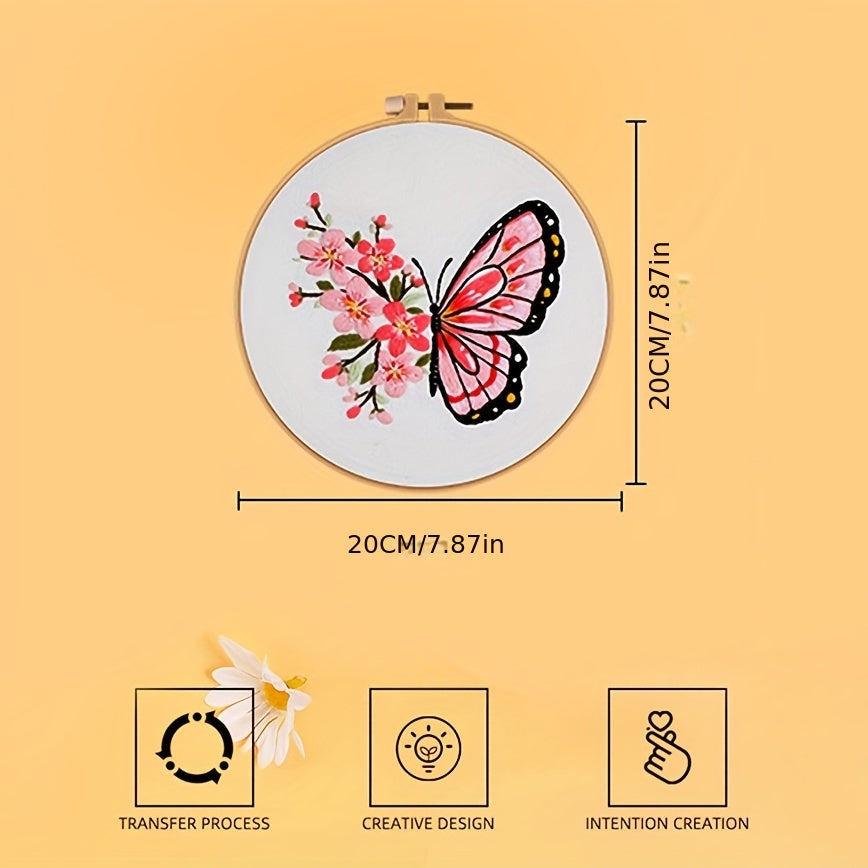 Butterfly Embroidery Kit DIY 3D Cross Stitch Handicraft Set