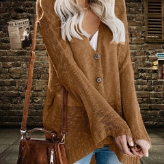 Button Up Long Sleeve Cardigan
