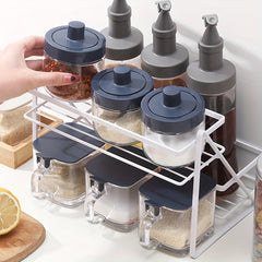 1pc Kitchen Seasoning Storage Rack Iron Art Countertop Storage Rack