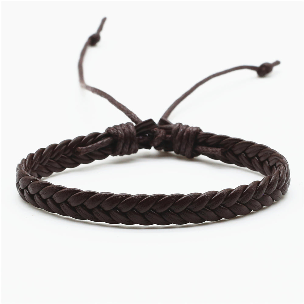 Coffee Leather Bracelet Men's Jewelry