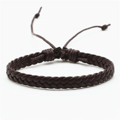 Coffee Leather Bracelet Men's Jewelry
