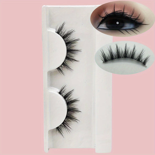 Natural Cross Style Lashes with Pointed Tail and Transparent Stalk