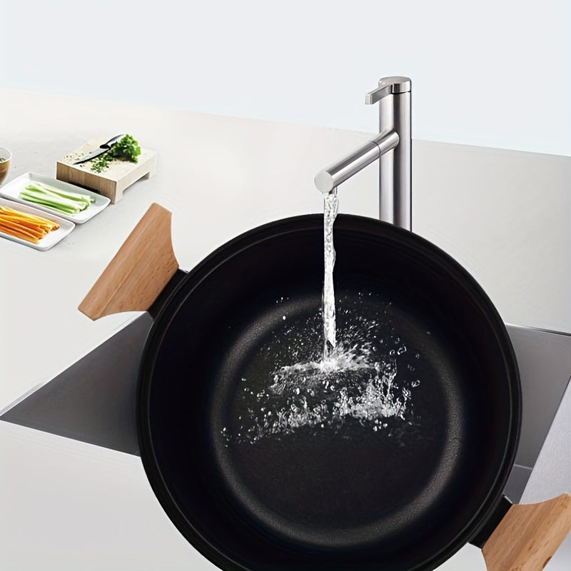 Non Stick Pot With Wooden Handles For Cooking And Frying