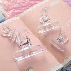20pcs Transparent Ticket Clip File Folder Snack Sealing