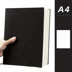 480 Page A4 Notebook, Soft Leather, Thick Horizontal Lines
