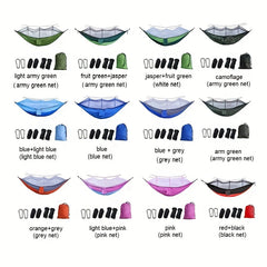 Portable Hammock With Mosquito Net Lightweight Parachute Fabric Outdoor Camping