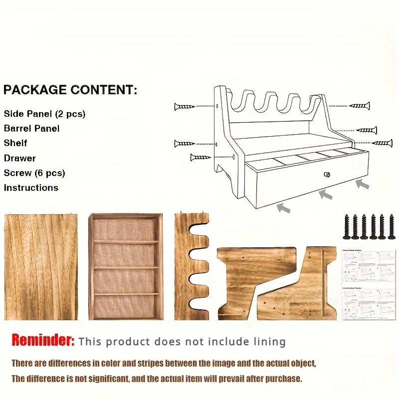 Solid Wood Rack Heavy Duty Holder Organizer With Drawer