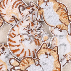 5pcs Cat Cartoon Embroidered Cloth Patch Stickers DIY Clothing Accessories