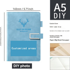 Personalized A5 Notebook with 200 Pages Soft Cover and Bookmark
