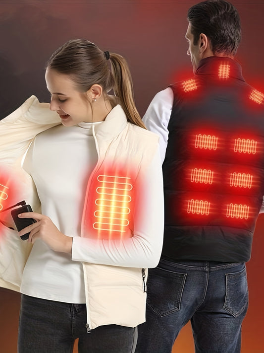 Men's Heated Vest Active Mid Stretch Sleeveless Jacket For Outdoor Fall Winter