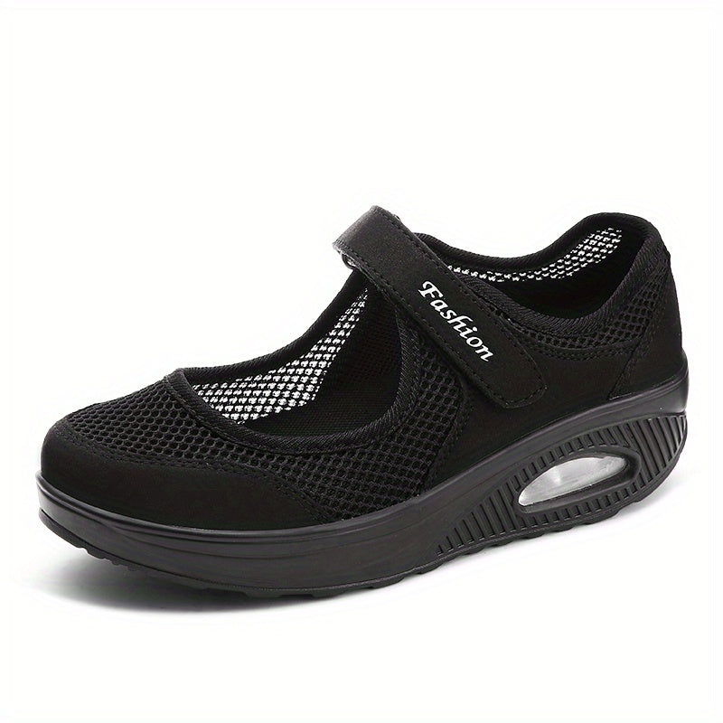 Women's Mesh Backless Walking Shoes Air Cushion Slip On Casual Sneakers