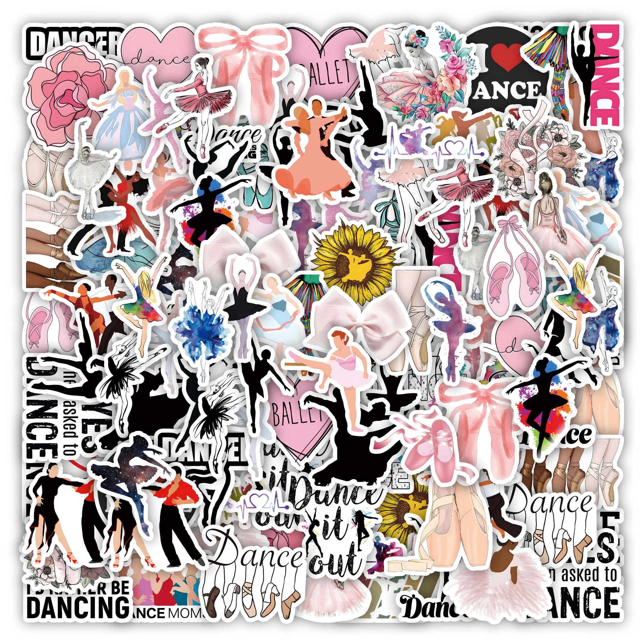 62pcs Dancing Stickers for Water Bottles Laptop Car Decal