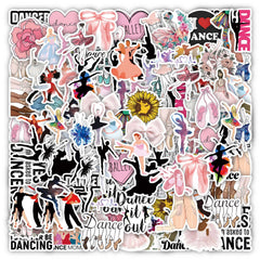 62pcs Dancing Stickers for Water Bottles Laptop Car Decal