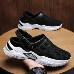 Men's Hollow Out Slip On Mules Breathable Summer Sandals