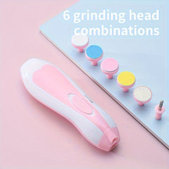 Electric Baby Nail Trimmer 6 in 1 Kit with LED Light