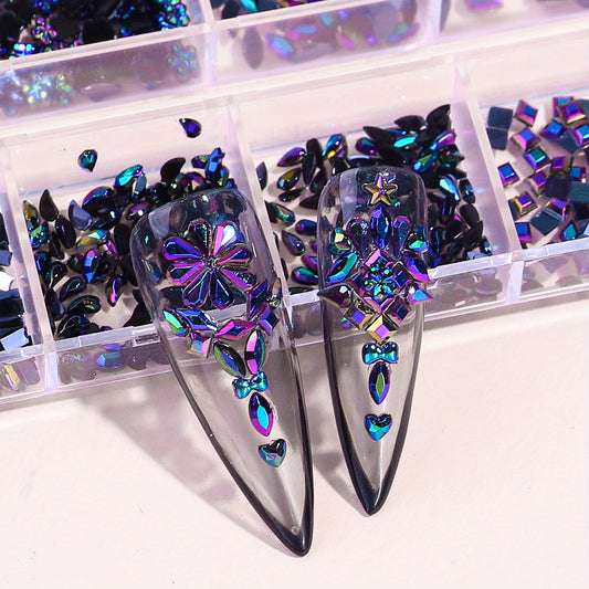 Colorful Nail Rhinestones Glass AB Crystal Kit