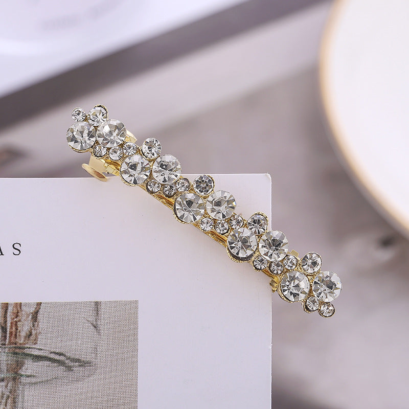 Vintage Rhinestone Hair Clips with Faux Pearl