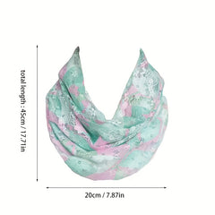 Lace Floral Butterfly Print Scarf Thin Breathable Neck Gaiter Warm Elastic