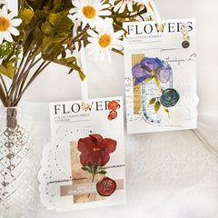 40pcs Dried Flower Collection PET Sticker Pack, Journal Decoration Material