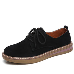 Women's Lace Up Loafers Low Top School Shoes Comfortable Preppy