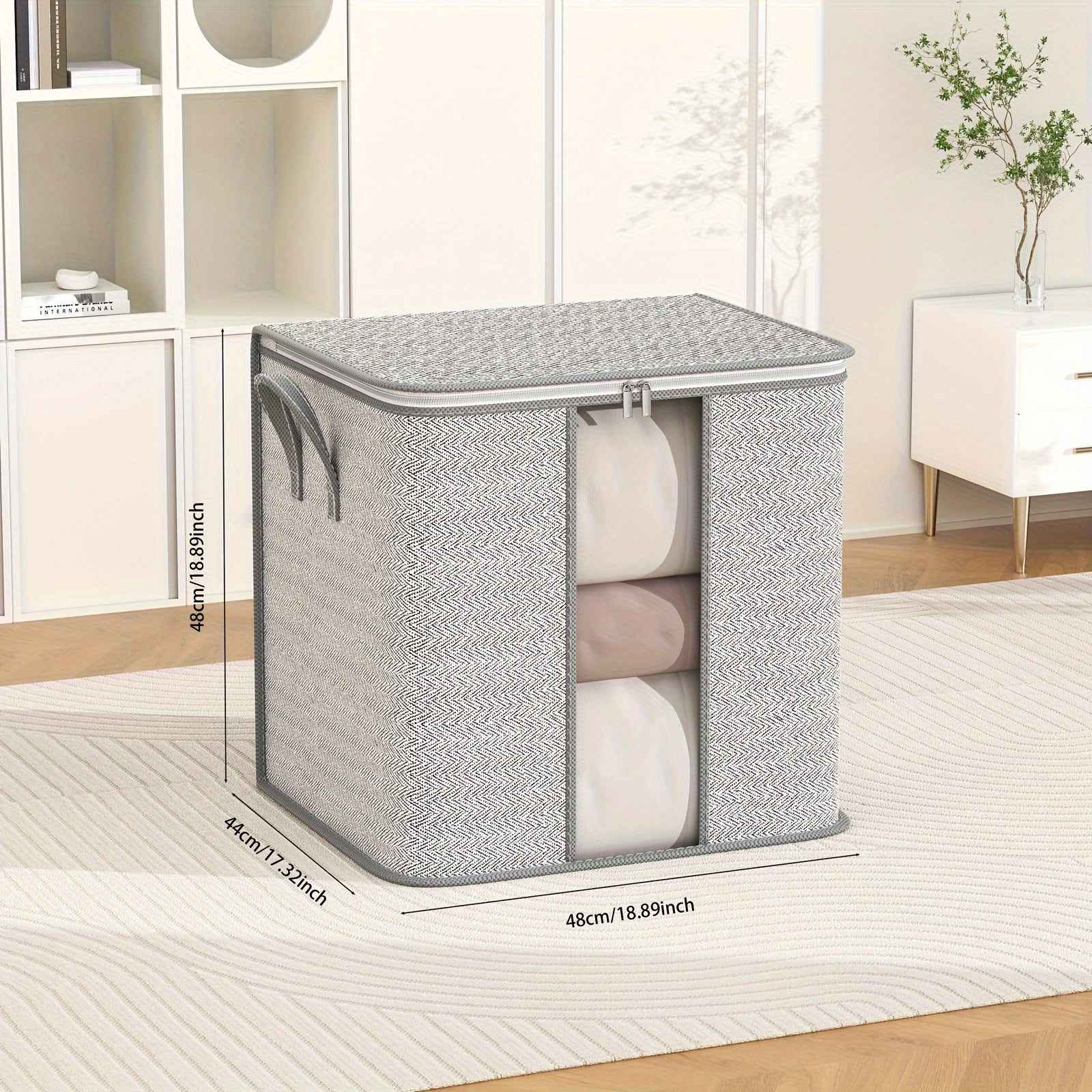 Large Capacity Storage Bag With Handles Portable Clothes Storage Bag With Window