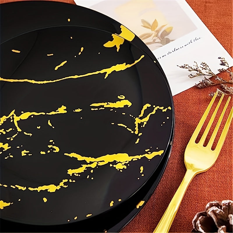 60pc Golden Disposable Plates for Halloween Thanksgiving Christmas