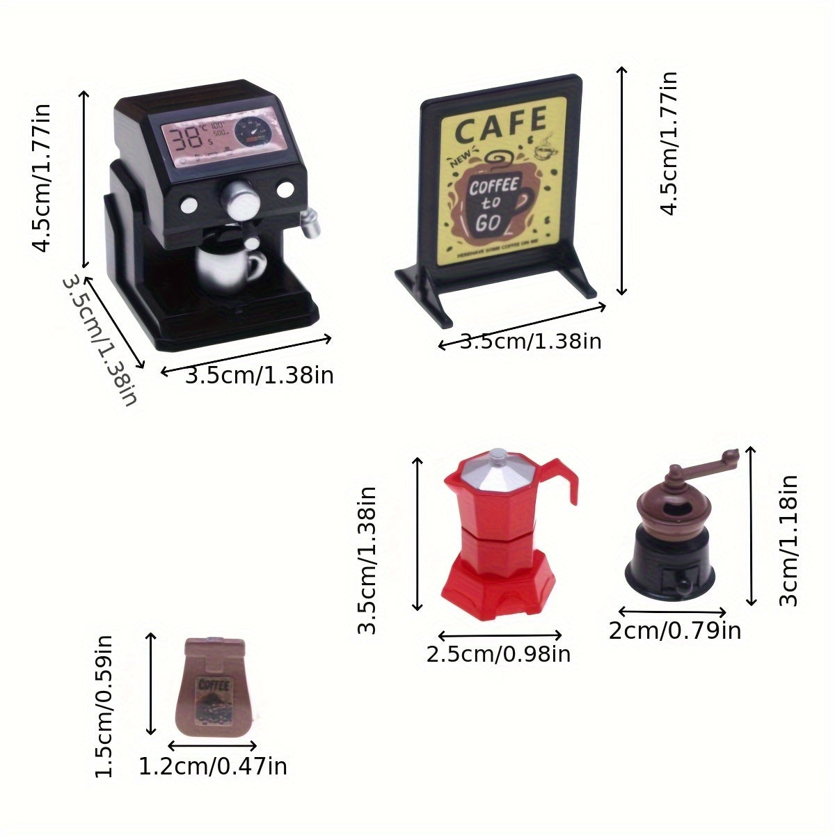 Dollhouse Coffee Series Model OB11 Micro Scene Props Accessories