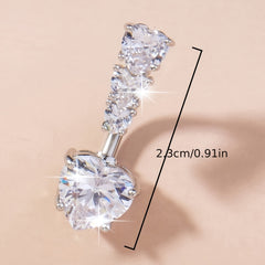 Heart Shape Zircon Belly Button Ring for Women