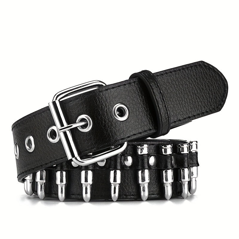 Bullet Rivet Punk Belt Y2K PU Leather Belt Unisex