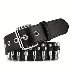 Men's Rivet Leather Belt Bullet Studded Belt