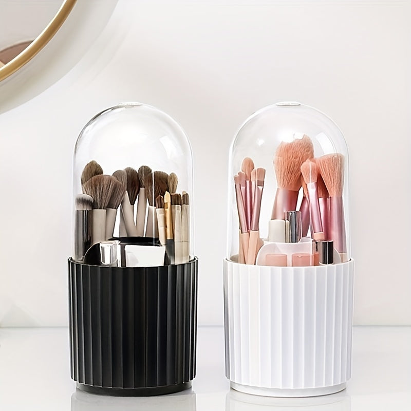 Dustproof 360 Rotating Makeup Brush Box with Pen Holder