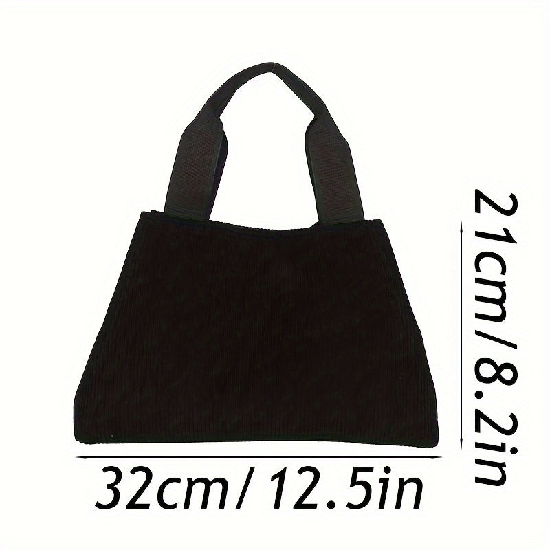 Stylish Solid Tote Bag Retro Style Casual Handbag
