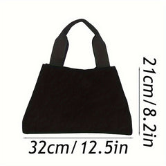 Stylish Solid Tote Bag Retro Style Casual Handbag