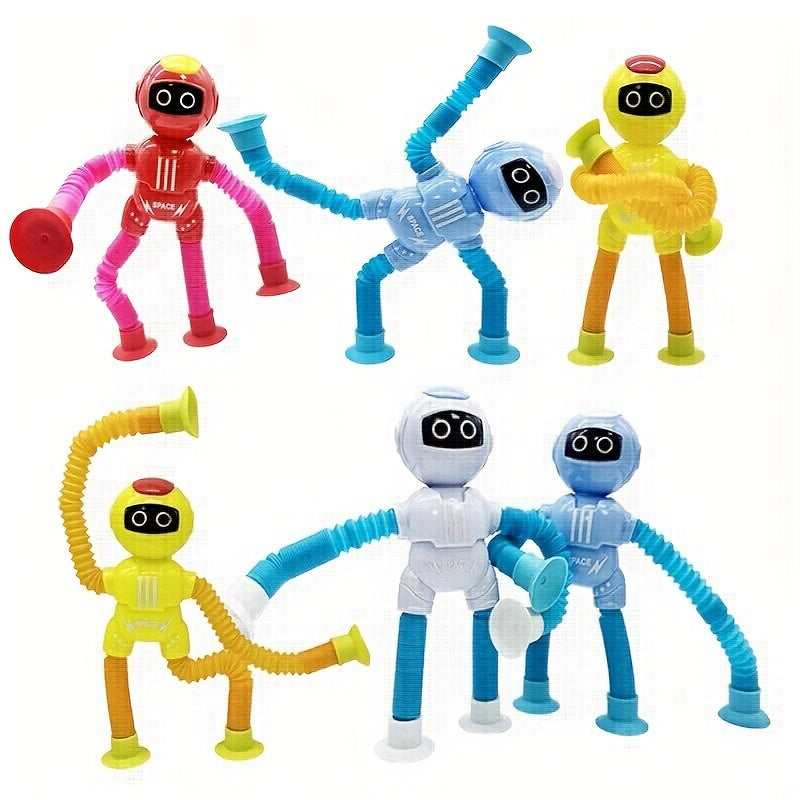 4pcs Astronaut Robot Telescopic Toys Set Educational & Relaxing Puzzle