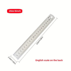 Double Sided Stainless Steel Ruler 15" Metric Imperial DIY Tool