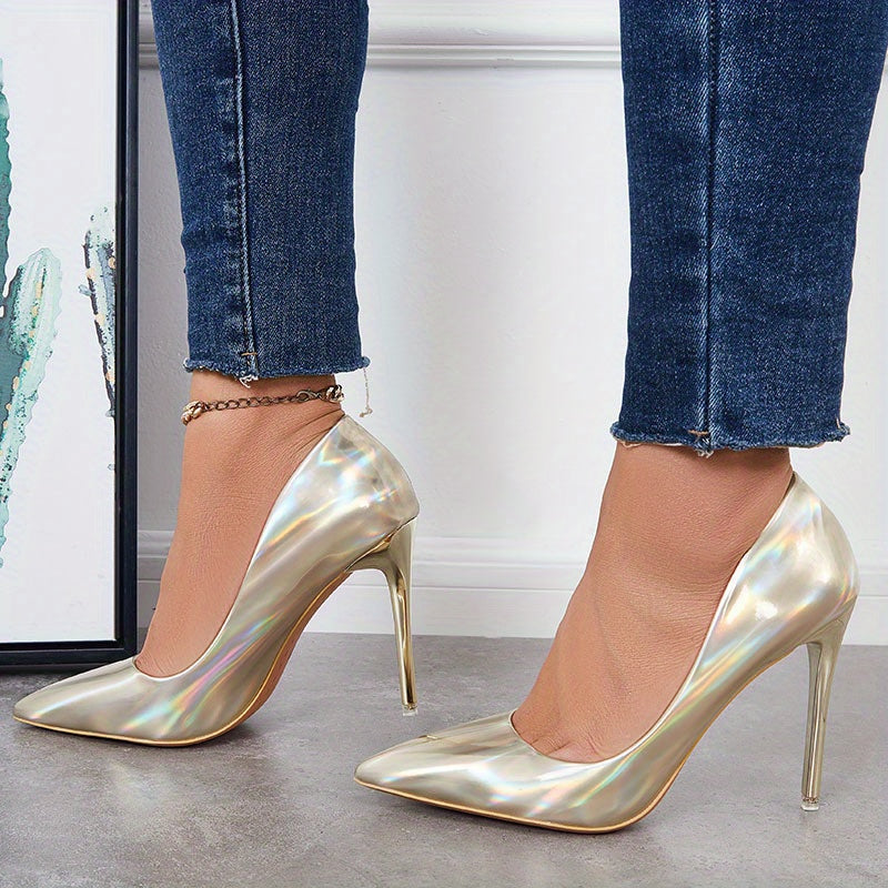 Women's Laser High Heels Slip On Stiletto Pumps