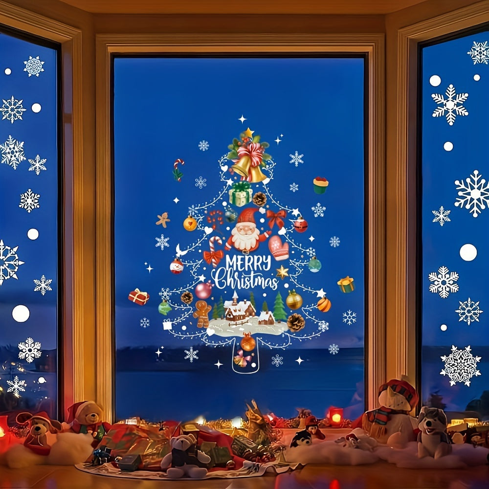 Christmas Glass Stickers - Tree Old Man Snowflake for Home Window