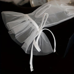 Transparent Short Lace Gloves for Women Wedding Tea Party Prom