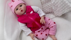 Realistic Reborn Doll with Pink Onesie & Polka Dot Pants