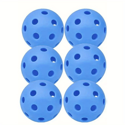 6pcs 40 Holes Outdoor Pickleball Ball Set 74mm High Elasticity Stable