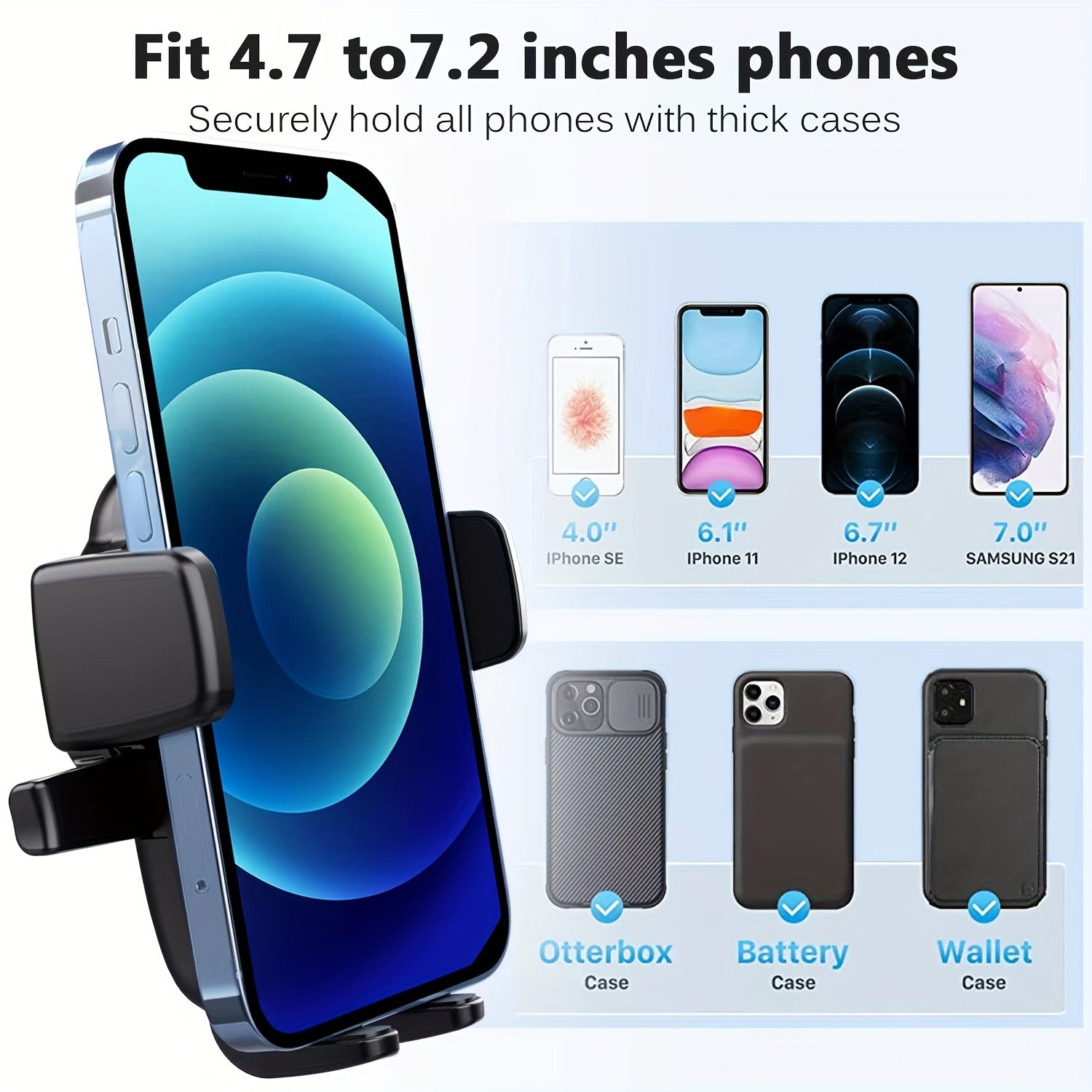 Universal Car Phone Holder Stable Cradle for Dashboard Windscreen